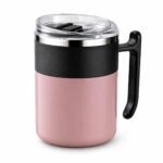 Yumware Northstar Ventures Stainless Steel Unbreakable Tea Coffee Mug | Stylist Cup with Handle and Lid | Wide Mouth Mug Keeps Beverages Hot & Cold 300 ML Brown