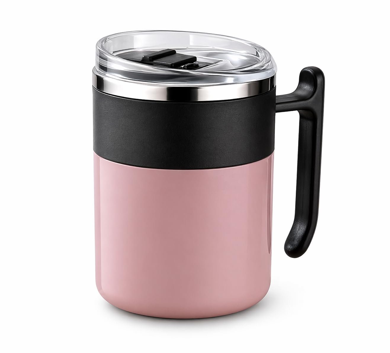 Yumware Northstar Ventures Stainless Steel Unbreakable Tea Coffee Mug | Stylist Cup with Handle and Lid | Wide Mouth Mug Keeps Beverages Hot & Cold 300 ML Brown
