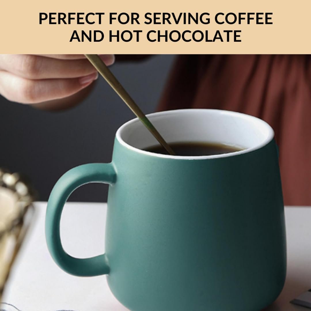 Nestasia Matte Finish Coffee Mug | Microwave & Dishwasher Safe Ceramic Tea Cup | Perfect for Latte, Americano, Cappuccinos, Tea Bag & Beverages (Green, 350ml) - Image 7