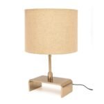 DECOWORLD || Nivra Table Lamp || Metal Lamp with Premium Fabric Lampshade || Premium Table Lamp for Bedside, Console Table, Side Table or Desk - Rose Gold Base Cream Shade