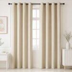 HOMEMONDE Premium Blackout Curtains 9 Feet Long Set of 2 - Thermal Insulated Curtains for Long Door, True Room Darkening Drapes for Living Room, Bedroom, 108 Inches, (Beige, 274.32 x 118 CM)