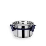 PDDFALCON EcoNxt Stainless Steel Lunch Box Set,With Airtight Lids,Easy to Clean,100% Leakproof With BIS Certified, Jindal Seal & Made In India Perfect for Office, School,Set of 1 - Navy Blue(300ml)