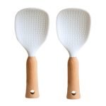 HomeEssentials Silicone NonStick Rice Spoon- Vertical Rice Shovel/Cooking Spoon/Standing Storage Rice Spatula/Perfect for Serving Rice, and Mashed Potatoes/Durable & Easy to Clean (Pack of 2)