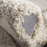 DEZORA Modern Shaggy Carpet & Fluffy Soft Rug (2 Inches Thickness) for Living Room Bedroom Kids Room - Plush Thick Area Rug | Cozy Carpet - Modern Decorative Floor Mat(1.5x4 Feet Ivory Mandir