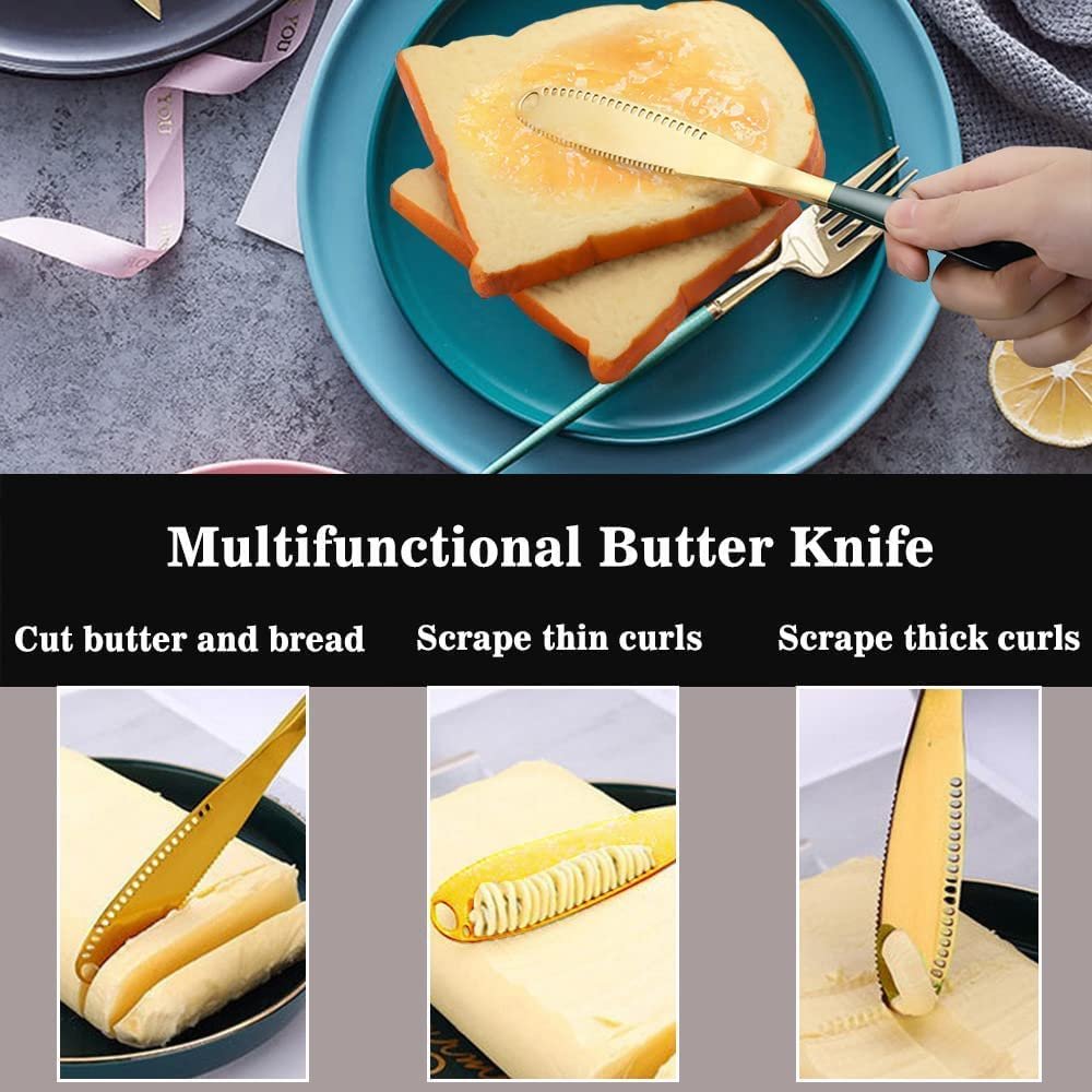 Clovis Stainless Steel Butter Spreader, Jam Knife - 3 in 1, Magic knives for butter and Short Spatula Spreader Knife Spread With Clean Hands(Black & Silver, Set of 1) - Image 4