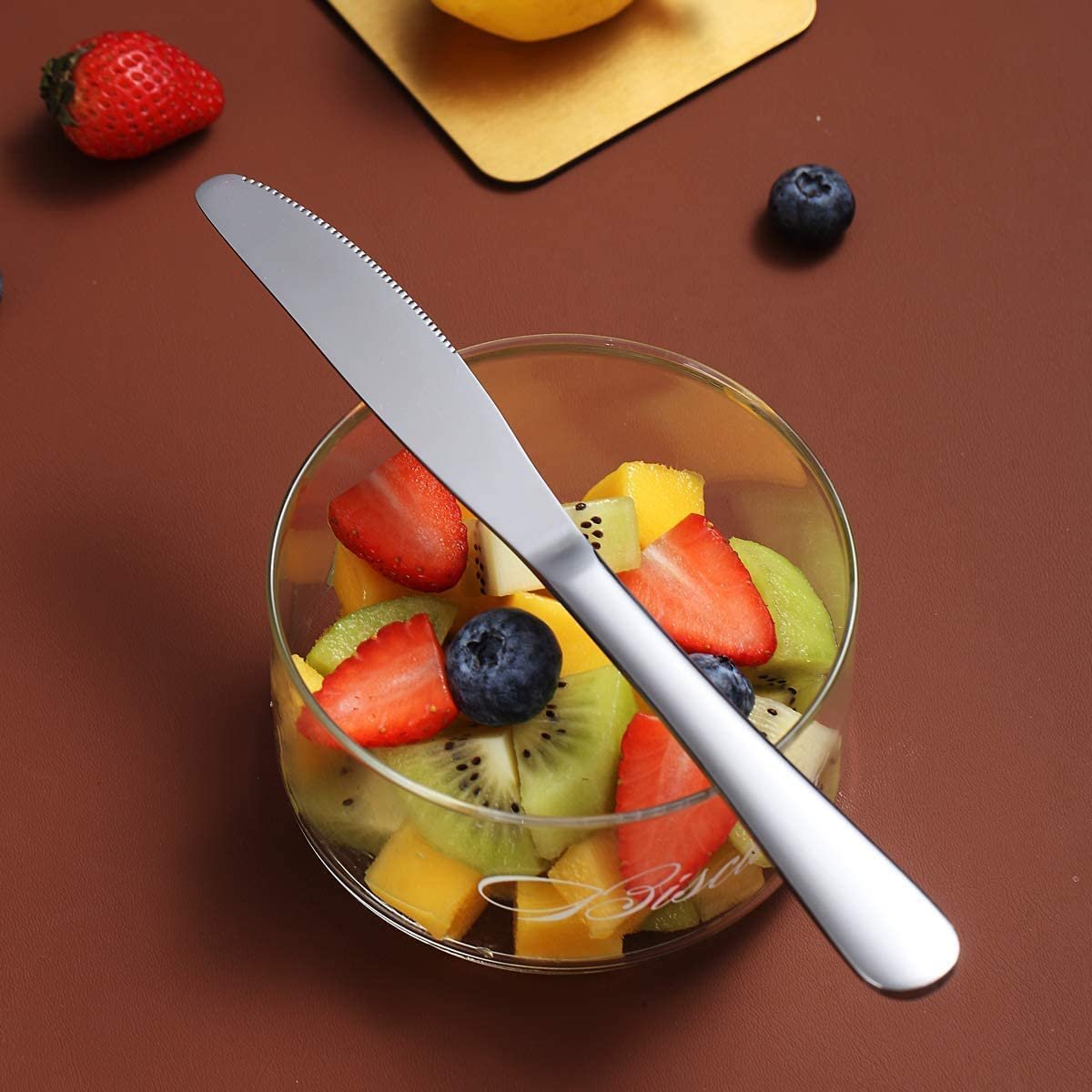 Homehouse Premium 2 Pieces Stainless Steel Butter Knife Dinner Knife Cutlery Set for Cheese and Bread with Timeless Elegance Design (21cm, 3.5mm Thick) - Image 5