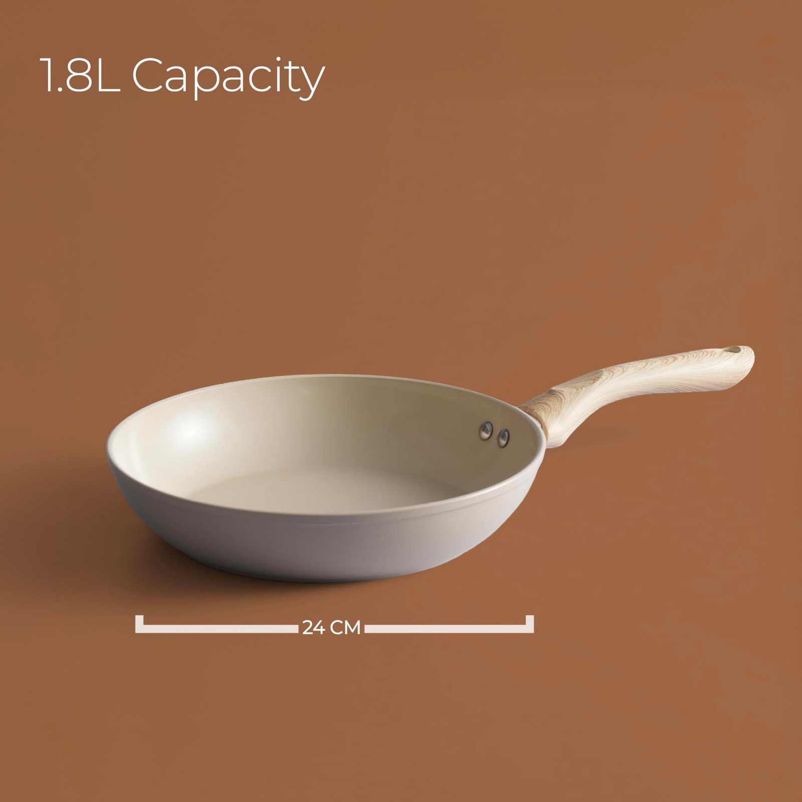 Lifelong Forged Fry Pan 24cm with Glass Lid | 1.8Ltr, 1.9kg Pan | Ceramic Coated | Gas Stove and Induction Friendly | Non-Stick, Teflon Free & Durable |Skillet for Cooking, Searing, Sautéing, & Frying - Image 7