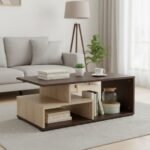 Green Soul Allure Engineered Wood Coffee Table (Gold Cherry) | Center Table for Living Room | 1 Surface Top, 2 Shelves | Warranty Protected