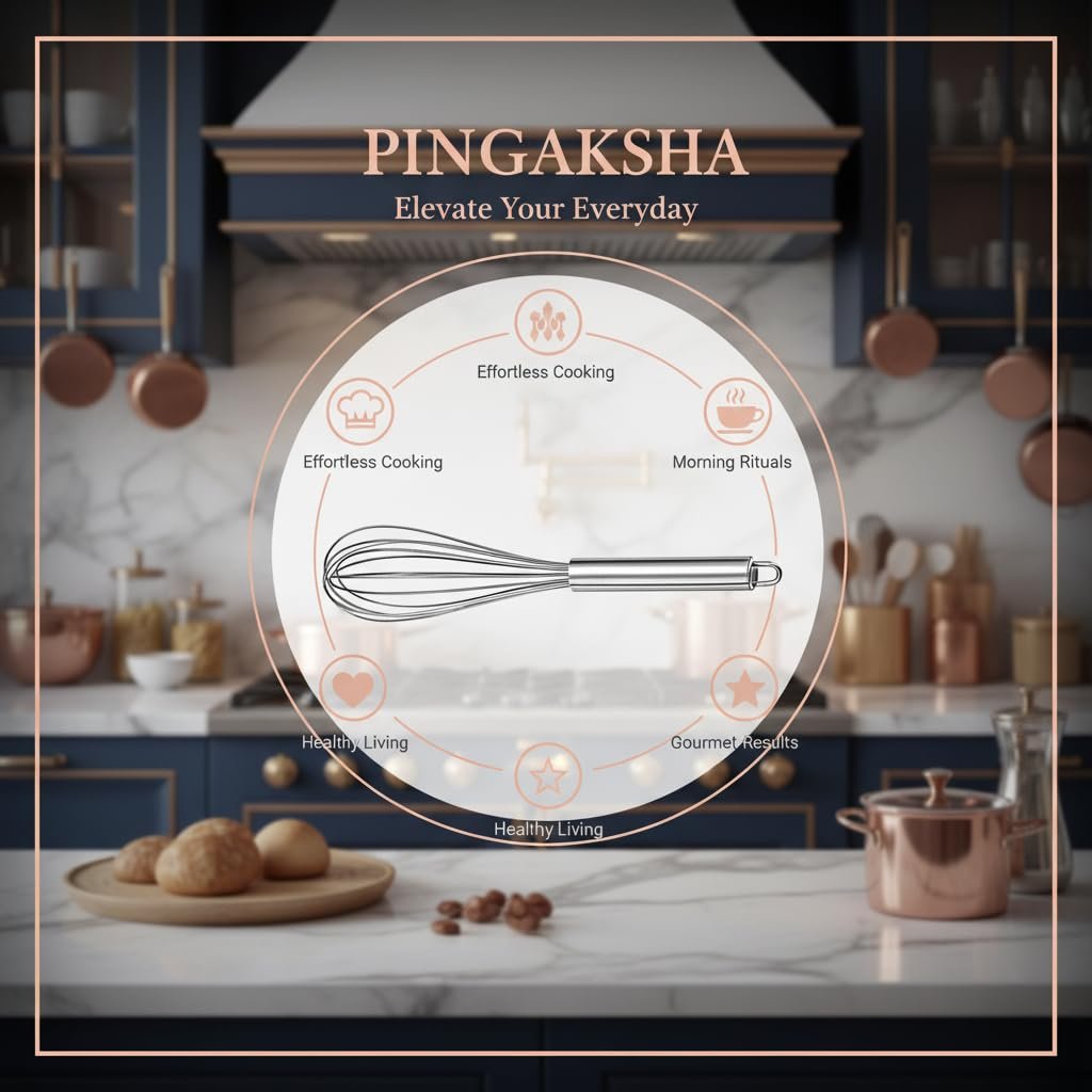 Pingaksha Premium Stainless Steel Egg Whisk | Egg Whisk Balloon - 25cm (Silver) Hand Blender Mixer - Image 2