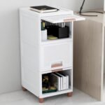 JD FRESH 3 Tier Foldable Organizer for Clothes/Modular Kitchen Storage Rack/Multipurpose Almirah for Bedroom/Wardrobe for Cloth/Space Saving Closet for Living Room/Stackable Cabinet for Home(White)