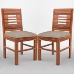 Adichwal Furniture Sheesham Wooden 2 Dining Chair Set for Living Room | Solid Wood Study Chair for Living Room | Office Chair for Home & Office | Rosewood Chair Set (Set of 2, Honey B)