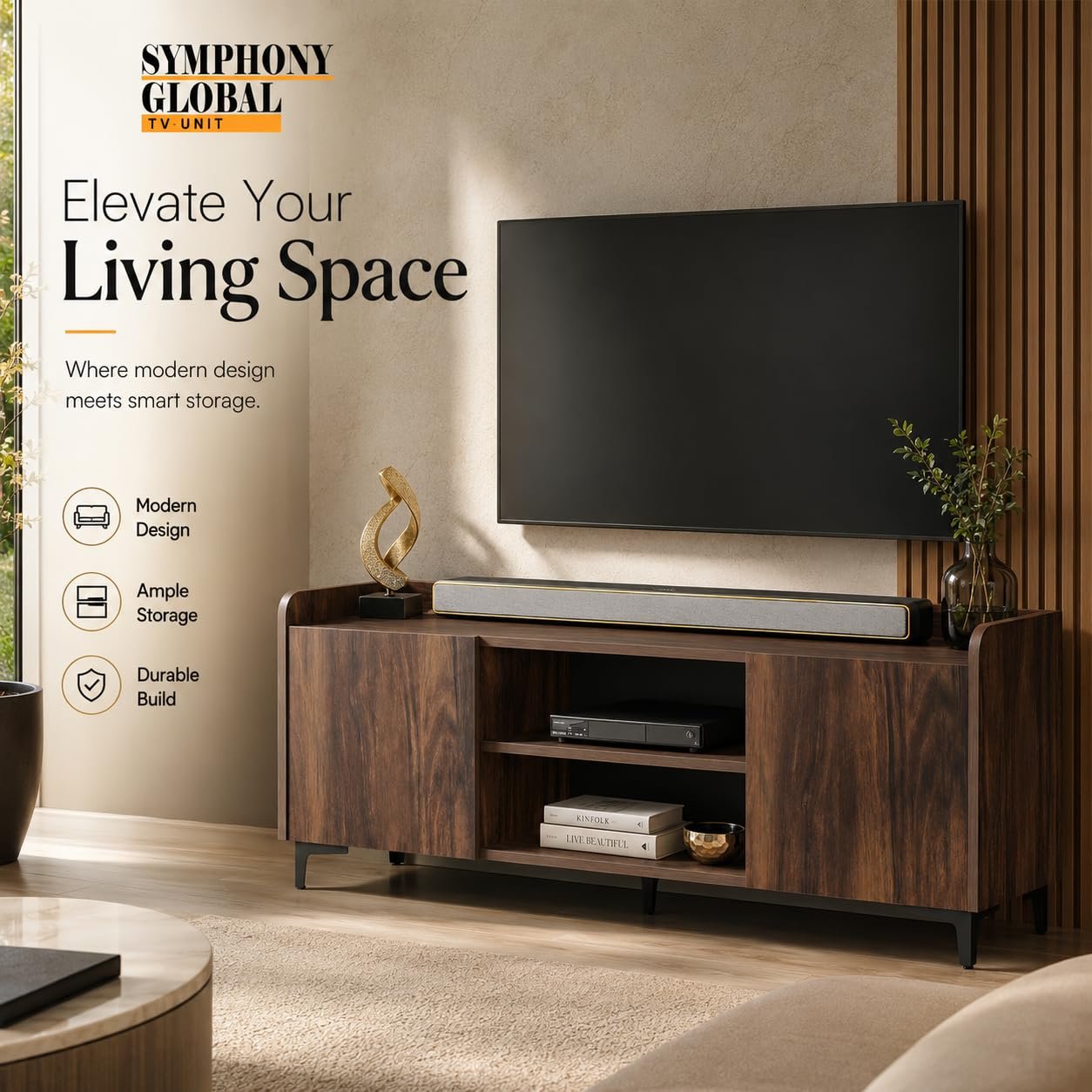 Studio Kook Symphony Global 150 cm TV Unit, Junglewood - Image 2