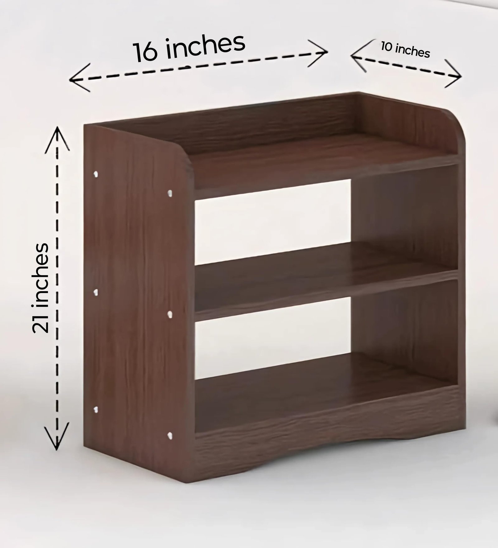 Yookeer Modern Bedside Table with 3 Shelves,Bed Side Table Wooden Organizer Stand/Home Decor Table/Coffee Table/End Table/Side Table for Bedroom/End Table for Living Room 40.6x25.4x50.8 cm,Dark Brown - Image 3