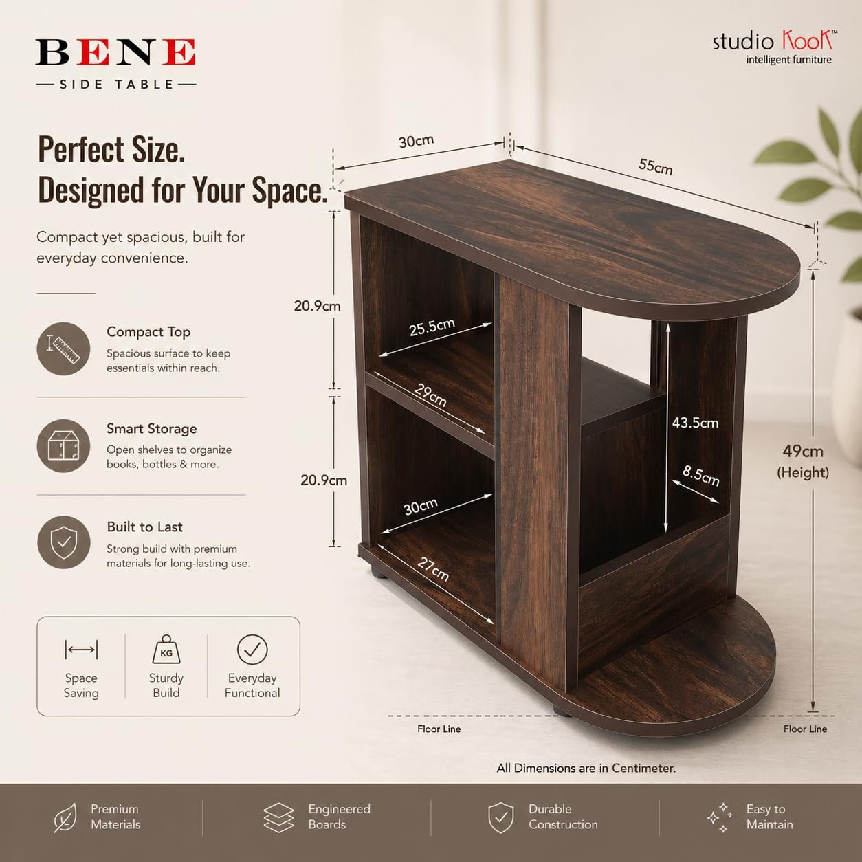 Studio Kook Bene Side Table with Storage, Junglewood - Image 4