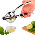 Go Store Stainless Steel Lemon Squeezer & Citrus Juicer | Heavy Duty Manual Hand Press with Grooved Head & Ergonomic Handle | Juice Extractor for Lemon, Lime & Orange