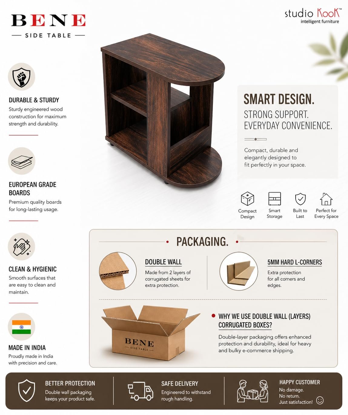 Studio Kook Bene Side Table with Storage, Junglewood - Image 5