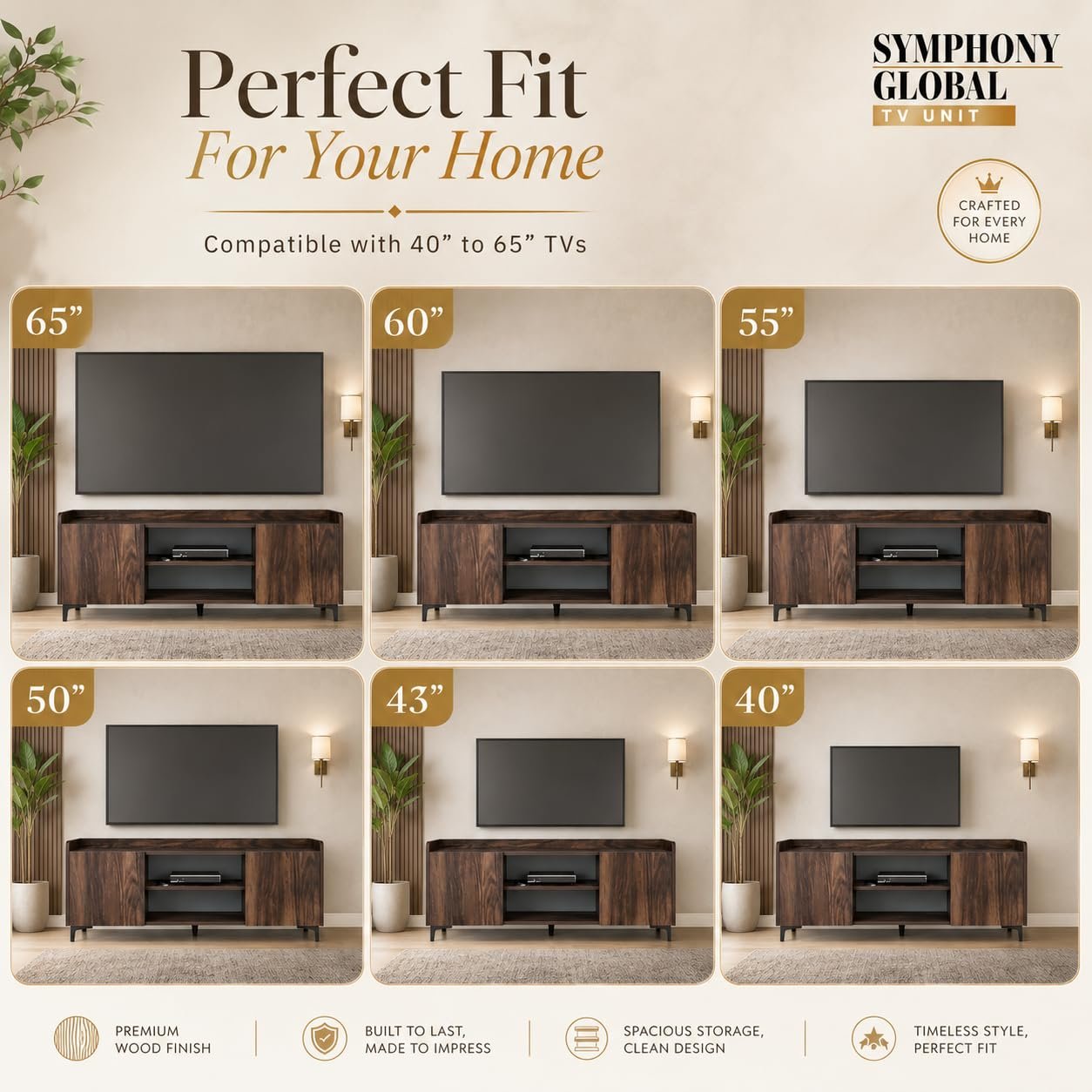 Studio Kook Symphony Global 150 cm TV Unit, Junglewood - Image 5