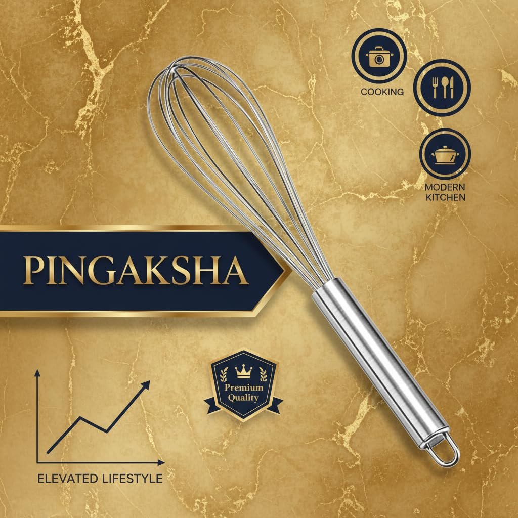 Pingaksha Premium Stainless Steel Egg Whisk | Egg Whisk Balloon - 25cm (Silver) Hand Blender Mixer - Image 5