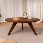 Streem Furniture Solid Wood Coffee Table for Living Room, Dining Room, Bedroom, Kitchen, Office Home Decor (Round Centre Table, 55x55x40 CM)