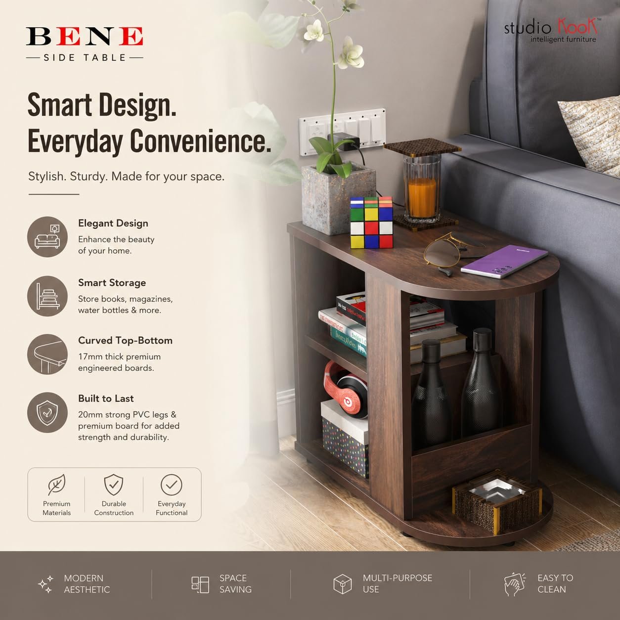 Studio Kook Bene Side Table with Storage, Junglewood - Image 2