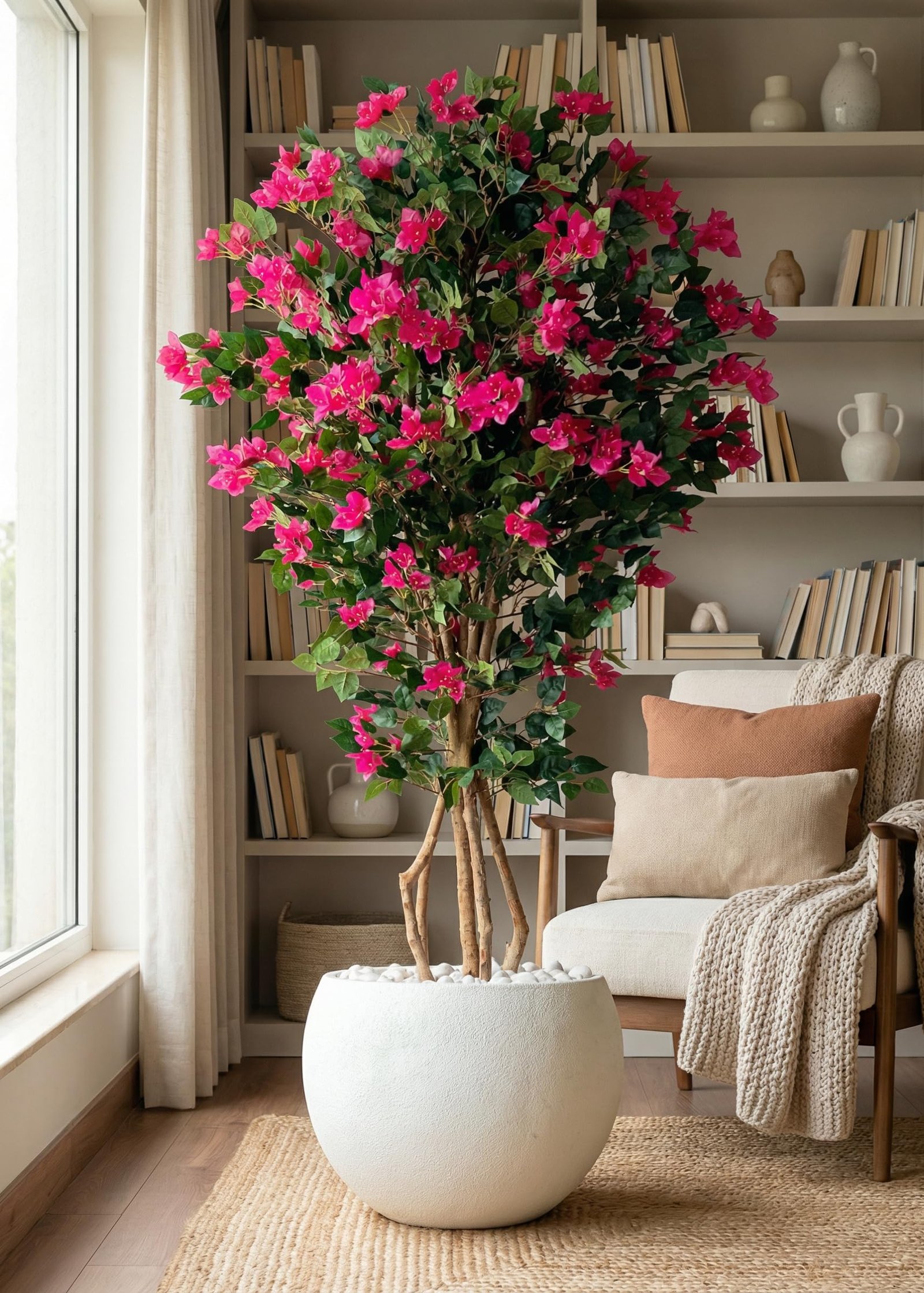 MASON HOME Artificial Bougainvillea Tree - 6 Feet | Realistic Plant - Trees - Flowers | Indoor Tropical | Home - Shop - Office | Gifting - Décor - Ambience - Durable | No Maintenance - Image 5