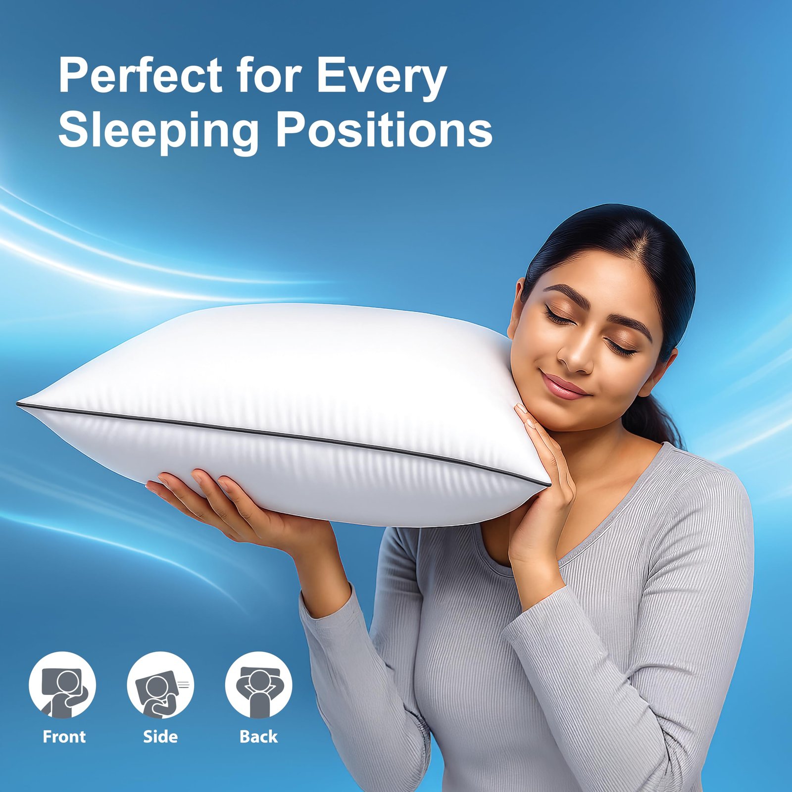 bien LIVING Extra Soft Microfiber Filled Plush Pillow, Down Alternative Hypoallergenic Pillow, 17 x 27 Inches, White (Pack of 2) - Image 5