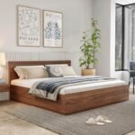 Wakefit Bed | 1 Yr Warranty | King Size Bed, Comes with Storage Box, Noise-Free, Density: 680–750 kg/m³, Termite & Borer Resistant, Fits Mattresses Up to 8 Inches (Taurus 78 x 72 - Columbian Walnut)