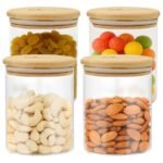 Better Home Airtight Borosilicate Glass Containers Set | Pack of 4 (600 ml) | Kitchen Storage Jars with Bamboo Lids | Glass Jars for Snacks, Cookies, Tea, Coffee & Sugar