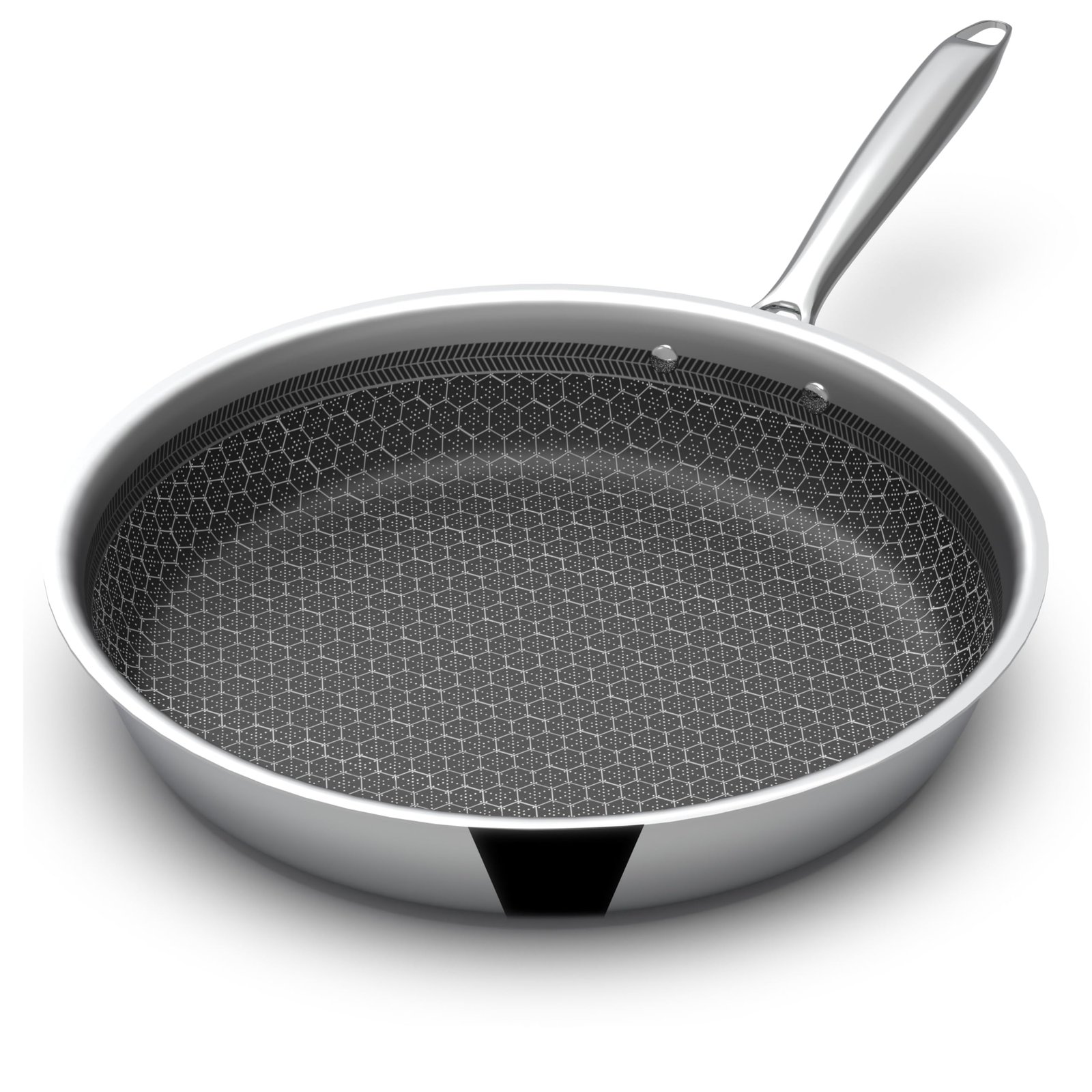 Esspy who understand excellence Hy-Tech Triply Frying Pan | 26 cm/2.3 L | Honeycomb Pattern Fry Pan | Gas & Induction Compatible | Non Stick | Metal Spoon Friendly | Stainless Steel Pan