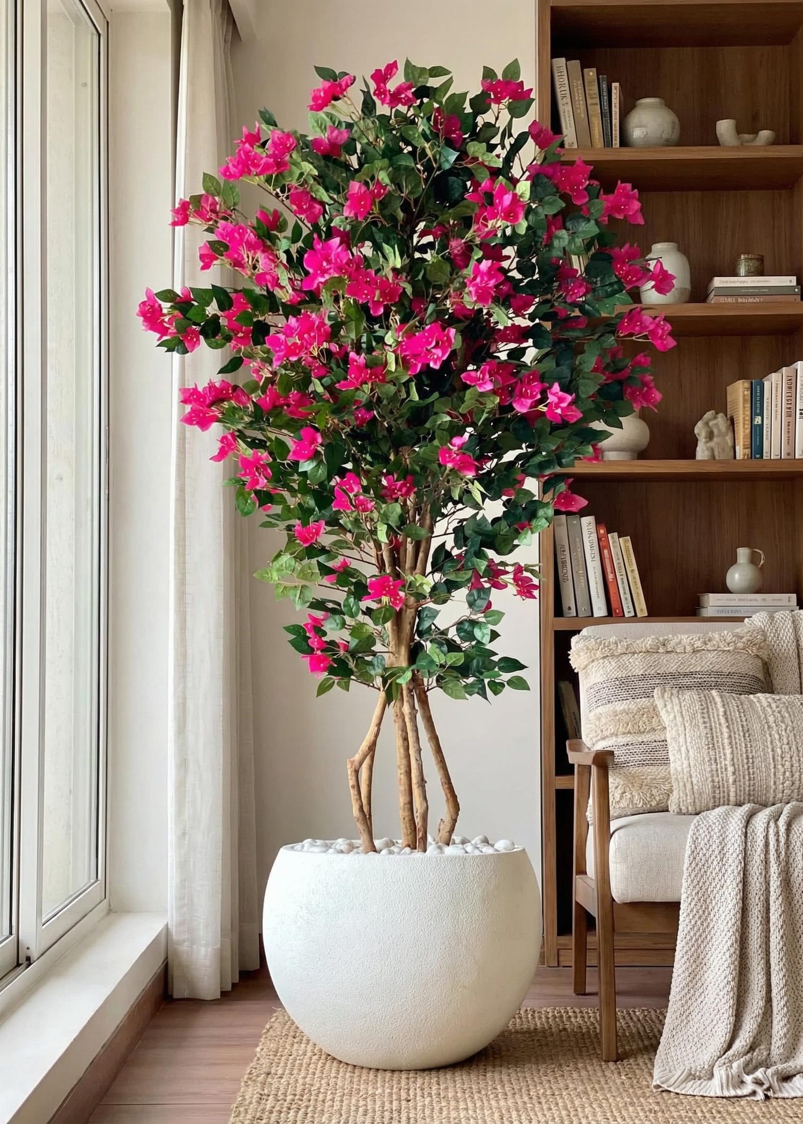 MASON HOME Artificial Bougainvillea Tree - 6 Feet | Realistic Plant - Trees - Flowers | Indoor Tropical | Home - Shop - Office | Gifting - Décor - Ambience - Durable | No Maintenance - Image 2