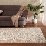 Welspun Wonder-Full Polyester Carpet for Hall, Living Room & Bedroom | Anti-Skid Backing | Machine Washable | Soft and Comfortable | 4x6 Feet | Dusty Grey Floral