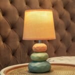 MAGIK Atmosfera Ceramic Table Lamp (Cantaloupe) | 5W Warm White E14 Base LED Bulb Included | Modern Decorative Bedside & Living Room Accent Light
