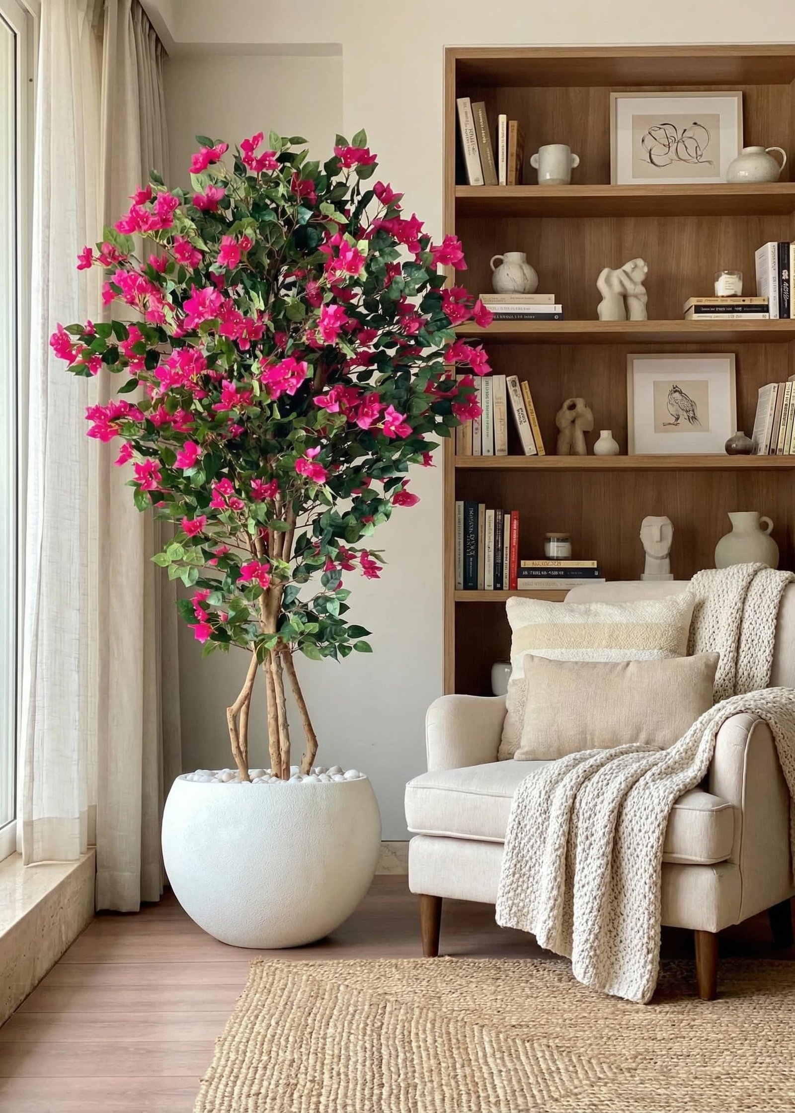 MASON HOME Artificial Bougainvillea Tree - 6 Feet | Realistic Plant - Trees - Flowers | Indoor Tropical | Home - Shop - Office | Gifting - Décor - Ambience - Durable | No Maintenance - Image 7