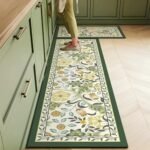 Roslen 2 Pcs Kitchen Mats for Floor, Waterproof Anti Fatigue Memory Foam Rug Set, Non-Slip Washable Kitchen Floor Rugs with Rubber Backing, Comfortable Standing Mat for Kitchen, Sink, Home & Office